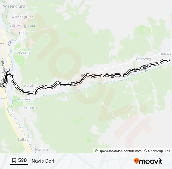 580 Bus Line Map