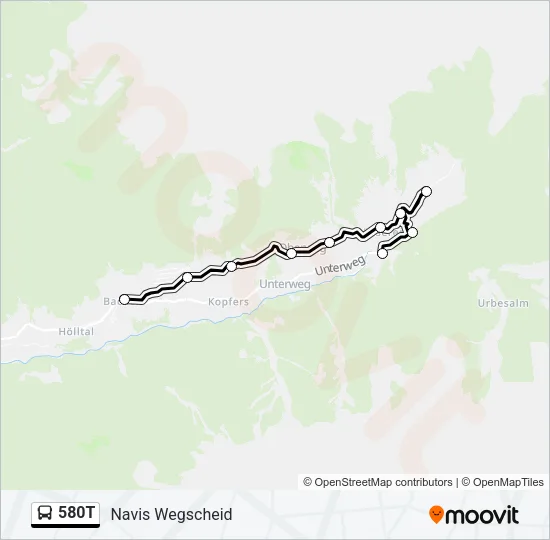 580T Bus Line Map