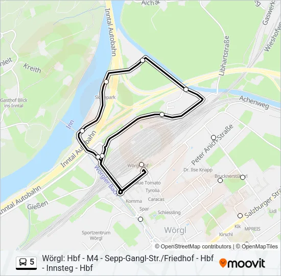 5 Bus Line Map