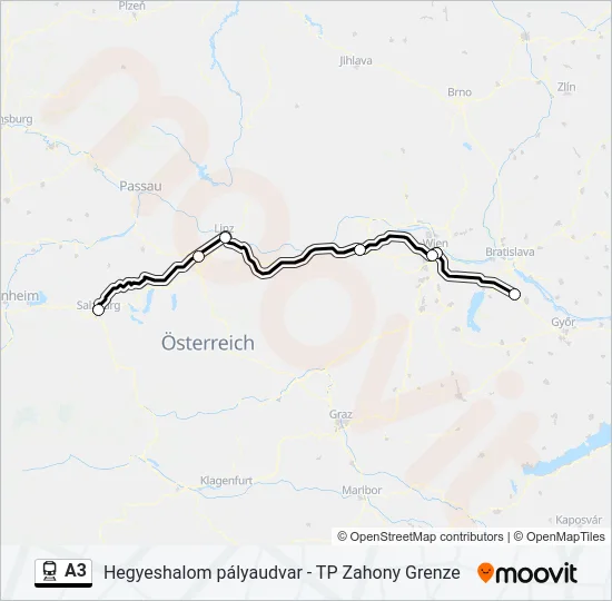 A3 Train Line Map