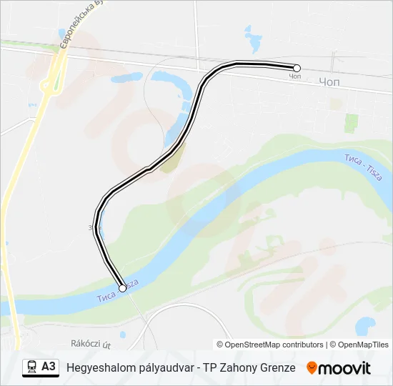 A3 Train Line Map