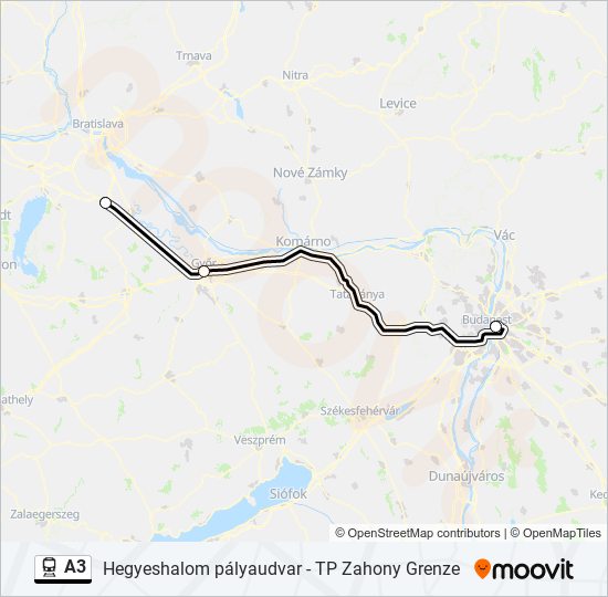 Bahnlinie A3 Karte