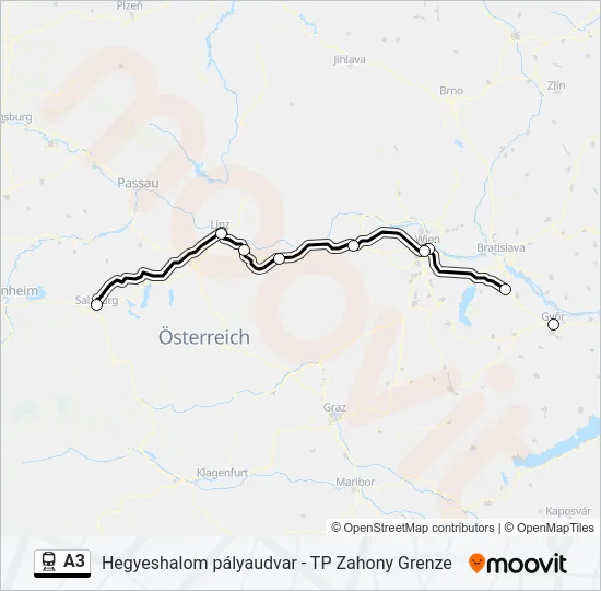 A3 Train Line Map