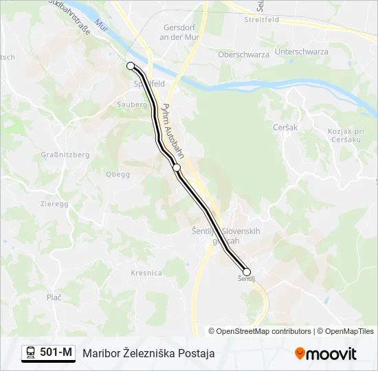 501-M Train Line Map