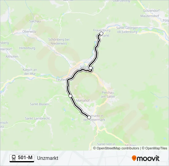 501-M Train Line Map