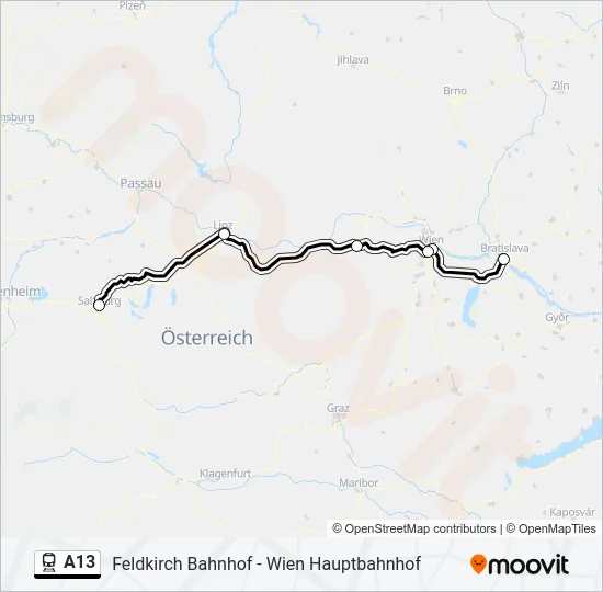 A13 Train Line Map