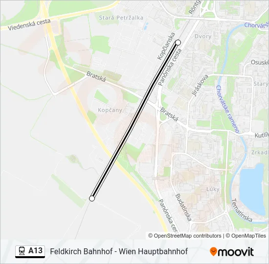 A13 Train Line Map