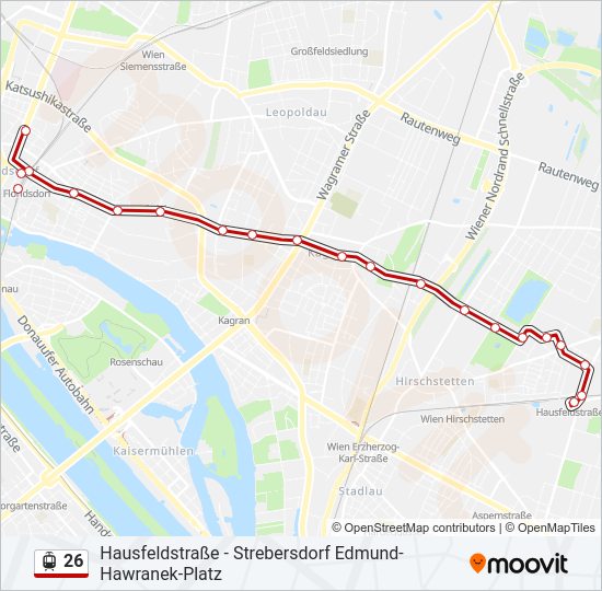 26 Route: Fahrpläne, Haltestellen & Karten - Floridsdorfer Markt ...