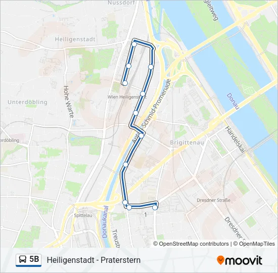 5B Bus Line Map