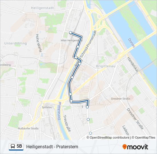 5b Route: Fahrpläne, Haltestellen & Karten - Heiligenstadt S+U ...