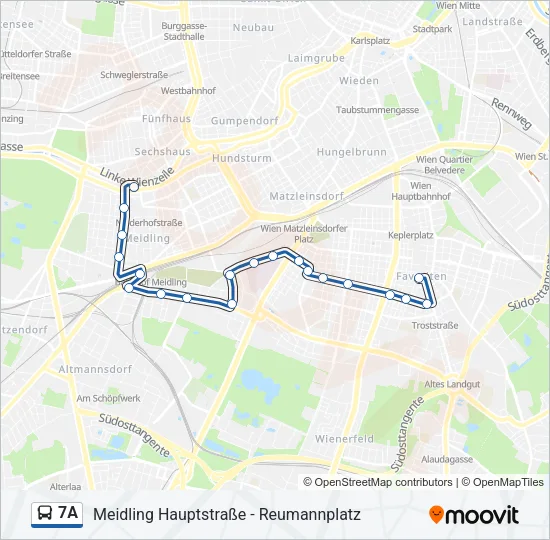 7A Bus Line Map