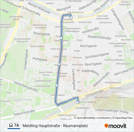 7A Bus Line Map