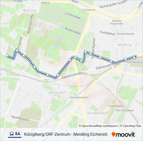 8A Bus Line Map