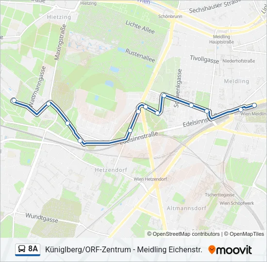 8A Bus Line Map