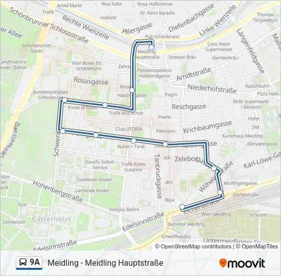 9A Bus Line Map