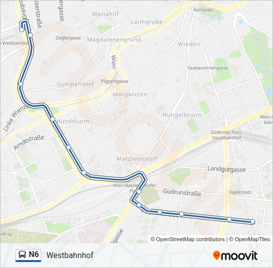 N6 Bus Line Map