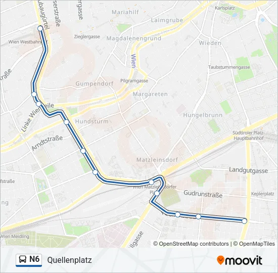 N6 Bus Line Map