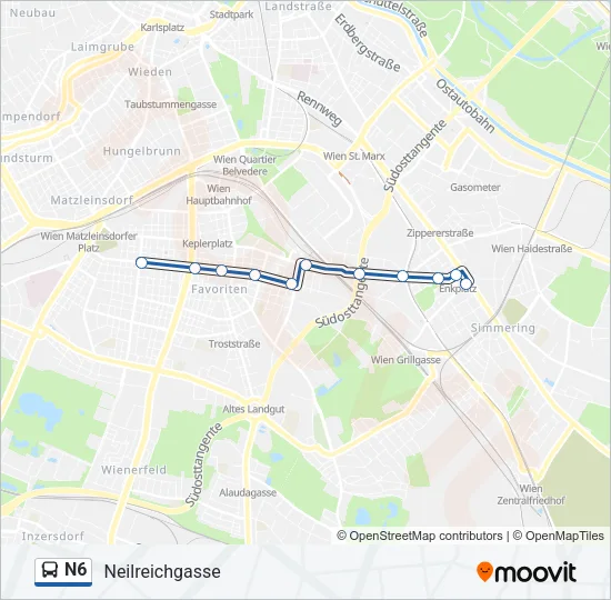 N6 Bus Line Map