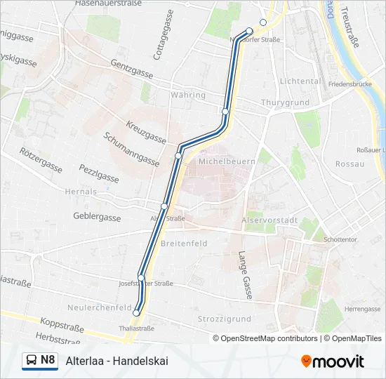 N8 Bus Line Map