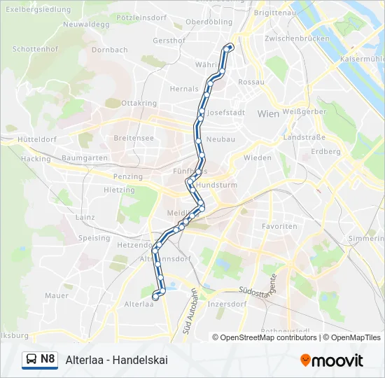N8 Bus Line Map