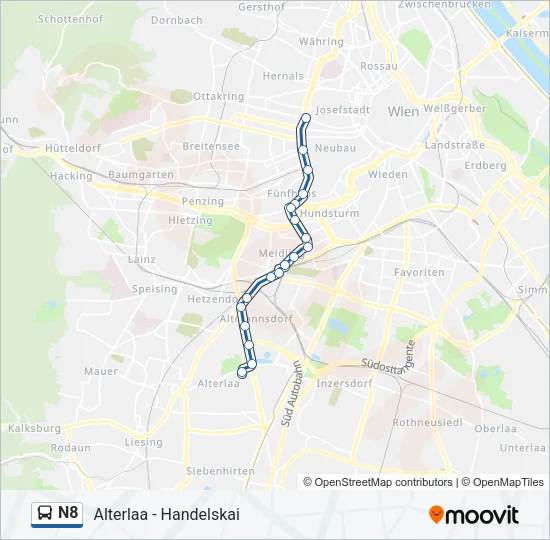 N8 Bus Line Map