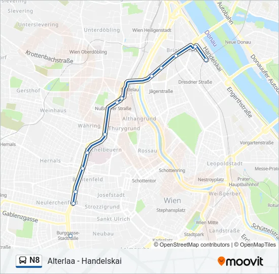 N8 Bus Line Map