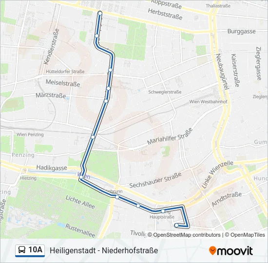 10A Bus Line Map