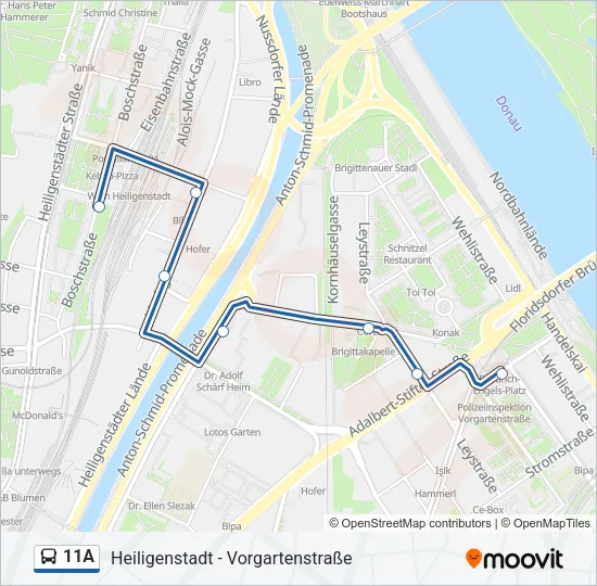 11A Bus Line Map