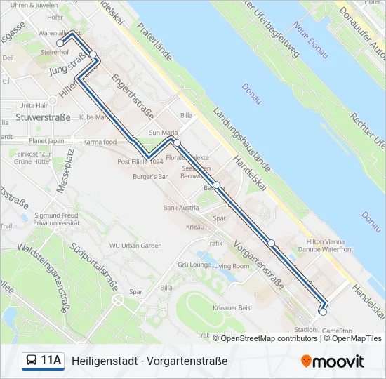 11A Bus Line Map