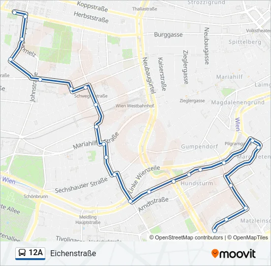 12A Bus Line Map
