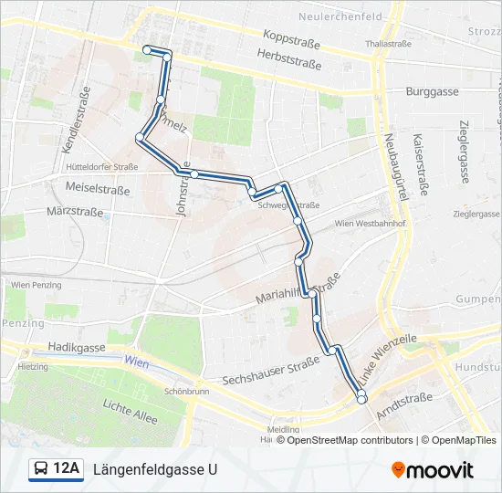 12A Bus Line Map