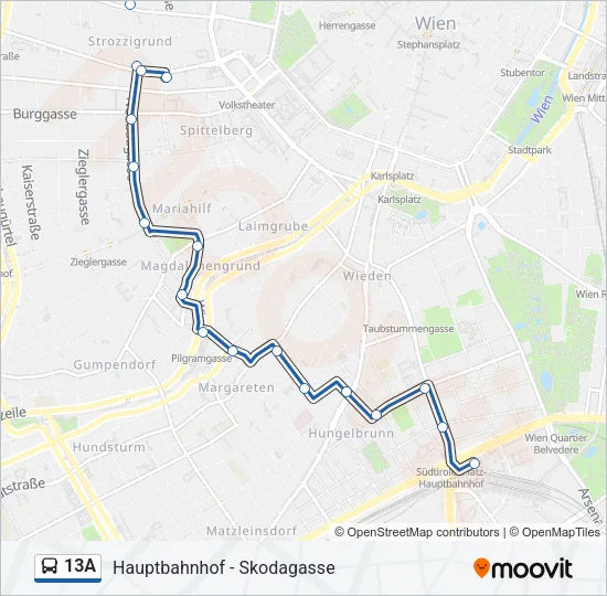 13A Bus Line Map