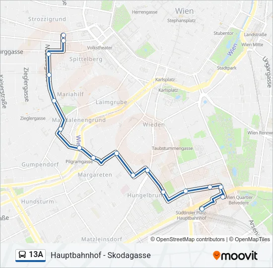 13A Bus Line Map