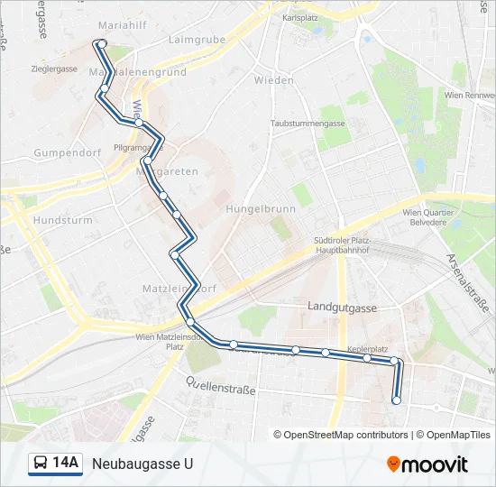 14A Bus Line Map