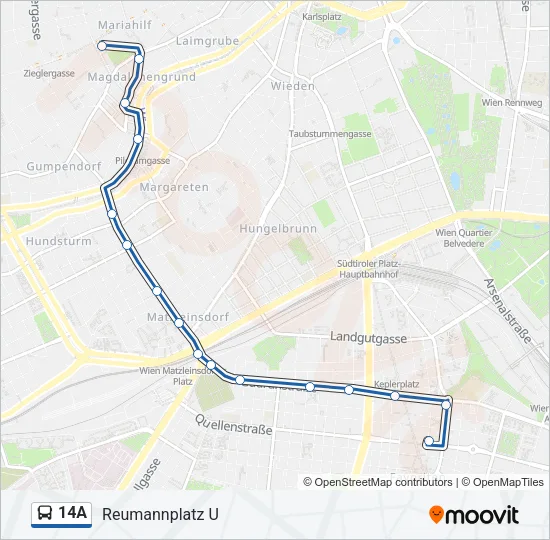 14A Bus Line Map