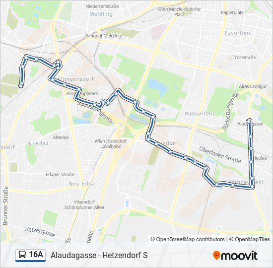 16A bus Line Map