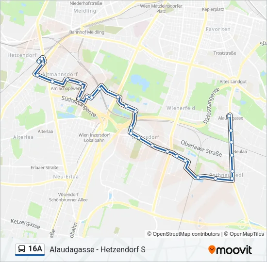 16A Bus Line Map