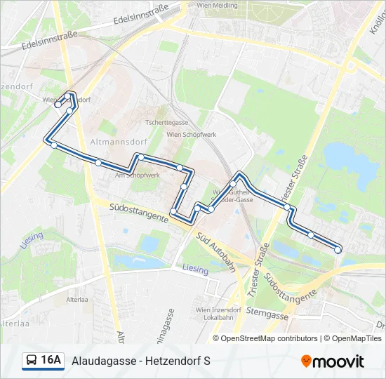 16A Bus Line Map