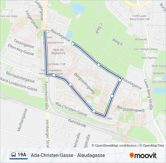 19A Bus Line Map