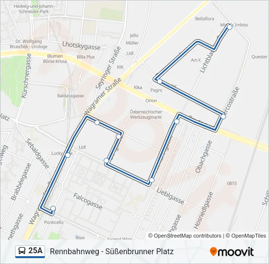 25A Bus Line Map