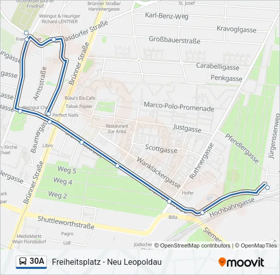 30A Bus Line Map
