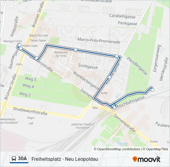 30A Bus Line Map