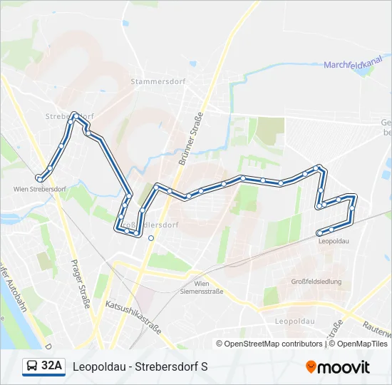 32A Bus Line Map