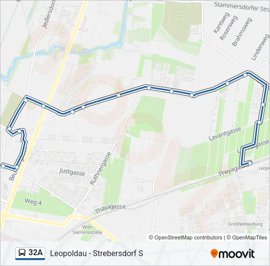 32A Bus Line Map