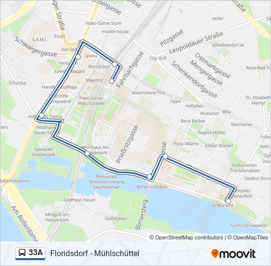 33A bus Line Map