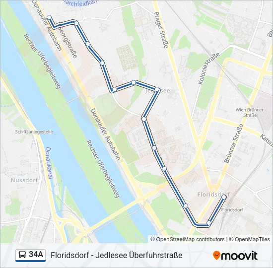 34A Bus Line Map