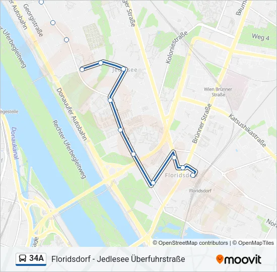 34A Bus Line Map