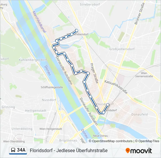 34A Bus Line Map