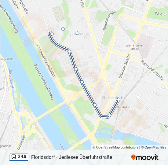 34A Bus Line Map