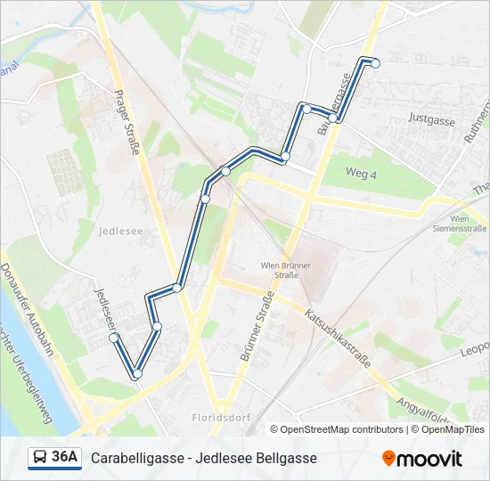 36A Bus Line Map